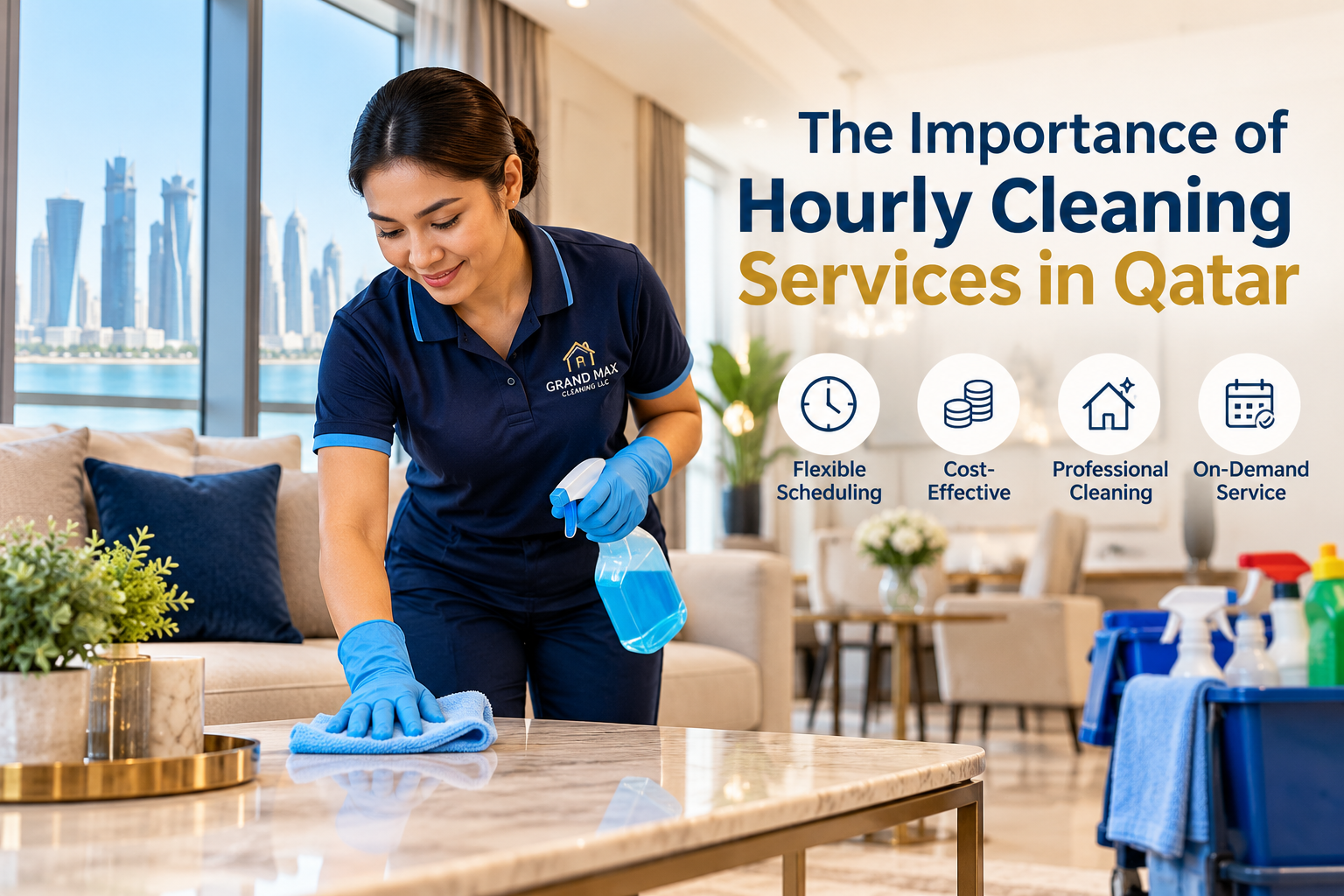 Hourly cleaning services in Qatar by Grand Max Cleaning