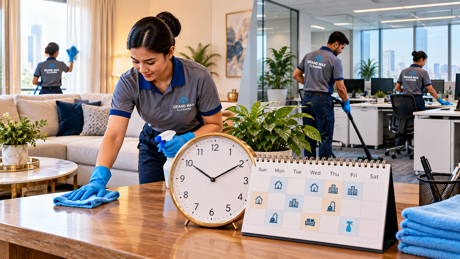 Morning cleaning in Qatar illustrating the best time to clean